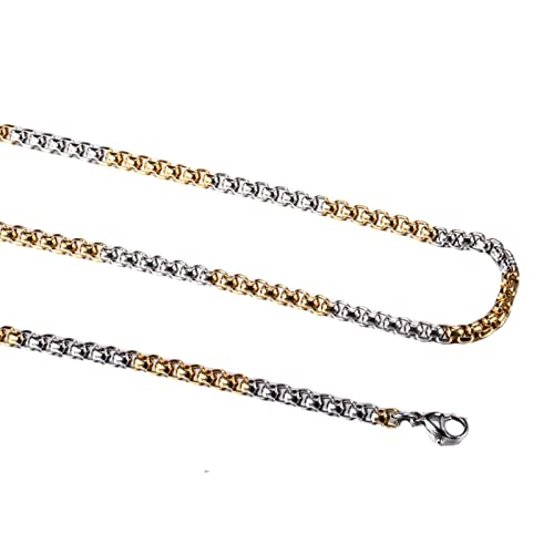 Wycian Ketten Schmuck Herren, Edelstahl Kette Schmuck Silber Gold 55cm 4.5mm Hip Pop Stilvoller Einfacher Stil Belcher Ketten mit Karabinerverschluss Wycian Ketten Schmuck Herren, Edelstahl Kette Schmuck Silber Gold 55cm 4.5mm Hip Pop Stilvoller Einfacher Stil Belcher Ketten mit Karabinerverschluss von Wycian