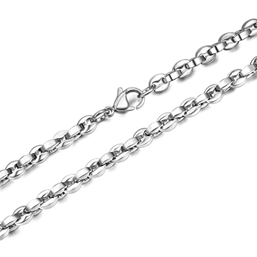 Wycian Ketten Silber Männer, Herren Halskette 50cm Edelstahl 4.5mm Hip Pop Stilvoller Einfacher Stil Ketten mit Karabinerverschluss zum Damen Abschlussball Wycian Ketten Silber Männer, Herren Halskette 50cm Edelstahl 4.5mm Hip Pop Stilvoller Einfacher Stil Ketten mit Karabinerverschluss zum Damen Abschlussball von Wycian