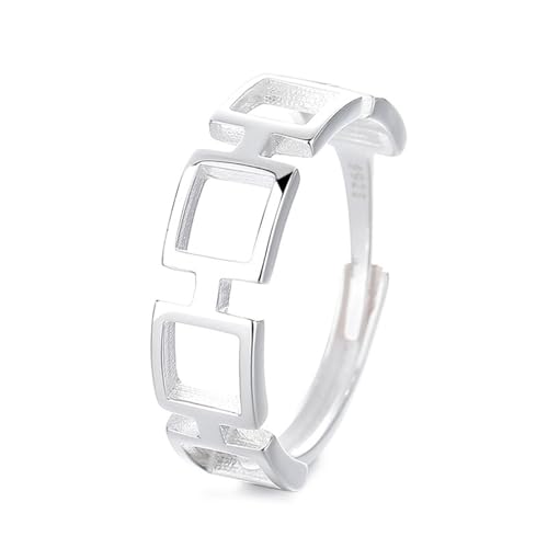 Wycian Modeschmuck Ringe Silberring 925 Sterlingsilber Hohlquadrat, Verstellbar Verstellbar Beliebt für Damen Weihnachten von Wycian
