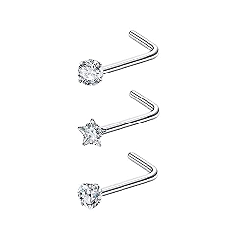 Wycian Nasenpiercing Herz, Nasenstecker Set Herz Rund und Stern Zirkonia Weiß Ohrring Piercing zum Jubiläum Geburtstag für Frauen Männer Wycian Nasenpiercing Herz, Nasenstecker Set Herz Rund und Stern Zirkonia Weiß Ohrring Piercing zum Jubiläum Geburtstag für Frauen Männer von Wycian