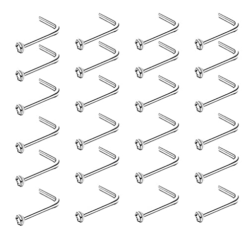 Wycian Nasenpiercing In Silber, Nasenstecker Set L Form Silber Edelstahl Ohrring Piercing zum Jubiläum Geburtstag für Frauen Männer Wycian Nasenpiercing In Silber, Nasenstecker Set L Form Silber Edelstahl Ohrring Piercing zum Jubiläum Geburtstag für Frauen Männer von Wycian