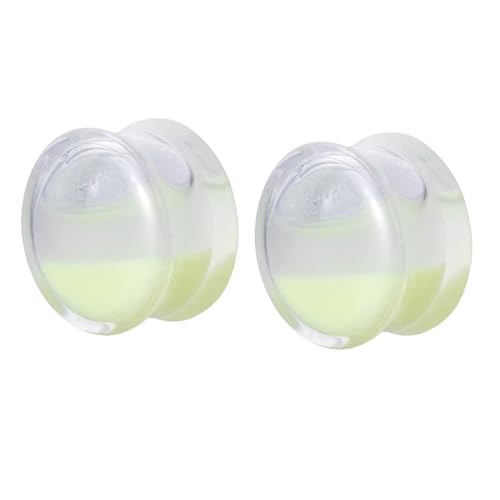 Wycian Ohr Tunnel Hochzeit, Ohr Plug Acryl 6mm 2G Anhänger Transparent Leuchtend für Muttertag 2Er Schmuck Geschenk von Wycian