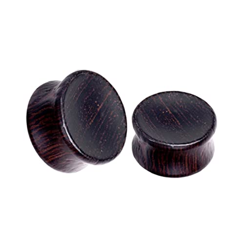 Wycian Ohr Tunnel Hochzeit, Plug 10MM Holz Hölzern Schwarz 2STCK 00g Holz Tunnel Piercing für Männer Frauen von Wycian