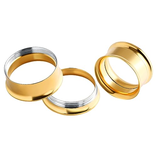 Wycian Ohrring Tunnel Set, Tunnel 22MM Goldener Reifen Gold 2STCK 7/8 Inch Rostfreier Stahl Tunnel Piercing für Männer Frauen von Wycian
