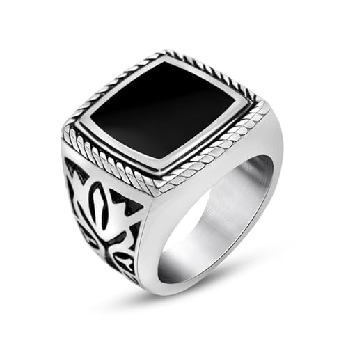 Wycian Partnerringe Lesben, Eheringe Carbon Titan Edelstahl Silber Schwarz Größe 60 (19.1) 17.7mm Vintage Blumenmuster Personalisiert für Mutter Valentinstag von Wycian