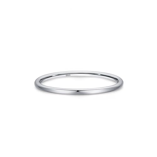 Wycian Partnerringe Nickelfrei Silber Ring 925 Damen 1.2mm Kein Edelstein Schlichtes Band Größe 49 (15.6) für Muttertag von Wycian