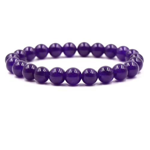 Wycian Perlen für Armbänder Lila, Edelstein Armband Amethyst Achat Lila Naturstein Tigerauge Lavastein 19cmx8mm 1er Naturstein für Muttertag von Wycian