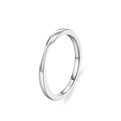 Wycian Promise Ring 52 Frauen Ring Silber 925er Sterlingsilber 1.8mm Kein Edelstein Mobius Schlichter für Damen Neujahr von Wycian