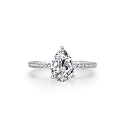 Wycian Promise Ring 52 Ring Damen Zirkonia 925er Sterlingsilber Memoirering mit Tropfen-Solitär für Mutter Jahrestag von Wycian