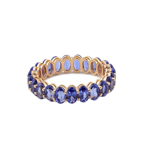 Wycian Promise Ring Blau Freundschaftsringe Gold 14K Gold Tansanit Ewigkeit Größe 60 (19.1) Beliebt für Tante Neujahr Personalisierbar von Wycian