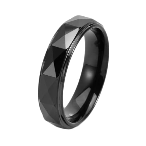 Wycian Promise Ring For Her, Engagement Ring For Women Wolframstahl Schwarz Größe 65 (20.7) 6mm Geometrisch Personalisiert für Mutter Neujahr von Wycian