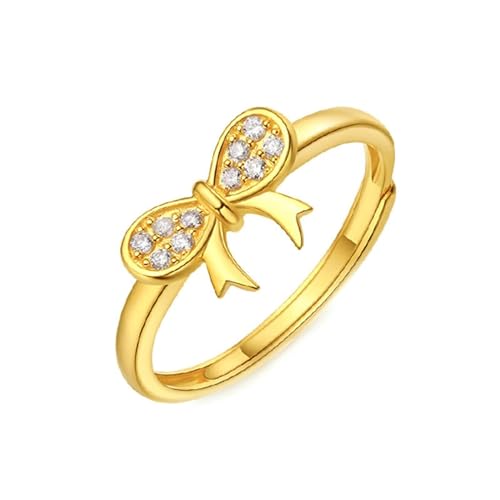 Wycian Promise Ring For Her, Ring 18 Karat Gold Knoten Größe 66 (21.0) Moissanit Rundschliff Weiß Personalisiert Für Muttertag von Wycian