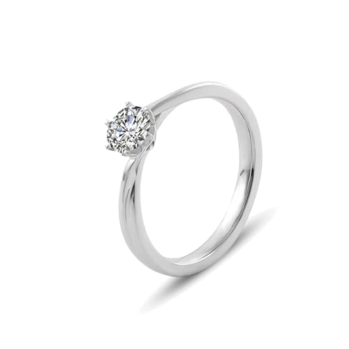 Wycian Promise Ring Man Ring Damen Weissgold 9K Moissanit Solitaire mit 1Ct Moissanite Größe 57 (18.1) Beliebt für Tante Valentinstag Gravur von Wycian