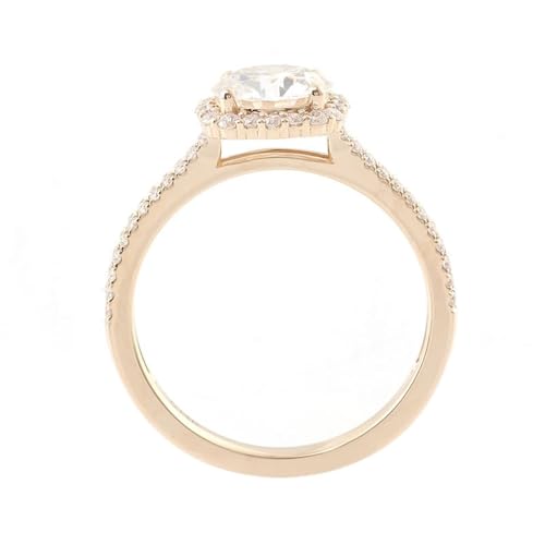 Wycian Promise Ring Man Ring Moissanite Women 9K Gold 4 Zinken. Rund. mit 1 Karat Moissanit Größe 61 (19.4) Beliebt für Tante Geburtstag Personalisierbar von Wycian