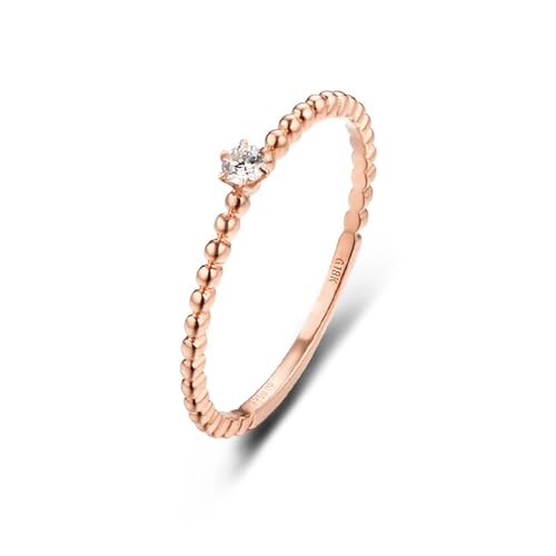 Promise Ring Mann, Frauen Ring Rosegold 9K Größe 56 (17.8) Moissanit Rundschliff Weiß Personalisiert Für Geburtstag von Wycian