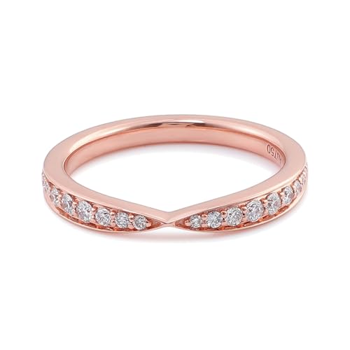Wycian Promise Ring Men Ring Damen Rosegold 18 Karat Roségold Moissanit Morbius mit Moissanit Größe 53 (16.9) Beliebt für Tante Weihnachten Personalisiert von Wycian