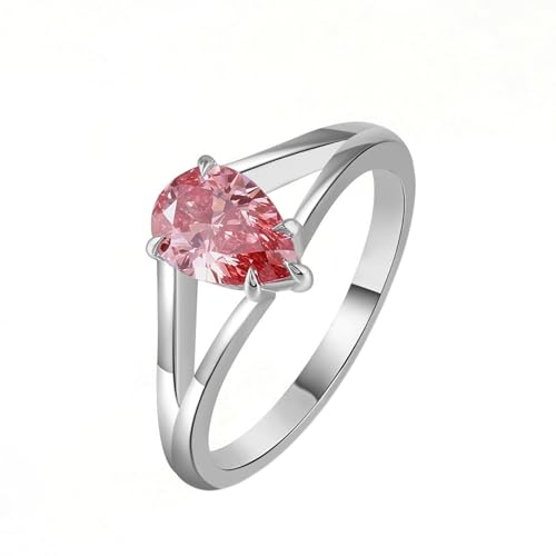 Wycian Promise Ring Personalisiert Eheringe In Weißgold 9K Hergestellter Diamant Tropfen-Solitär Größe 53 (16.9) Beliebt für Schwester Geburtstag Personalisierbar von Wycian