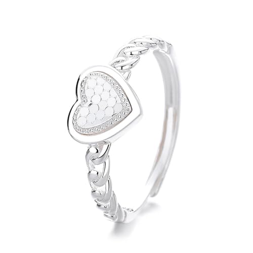 Wycian Ring Gravur Personalisiert Damen Ring 925 Silber Damen Schlicht Sterlingsilber Herz Verstellbar Mode für Schwester Weihnachten Schmuck von Wycian
