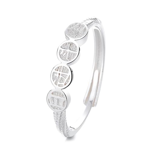 Wycian Ring Modern Ring Silber 925 Damen Ehering Sterlingsilber Geometrisch Vintage Einstellbar Verstellbar Mode für Schwester Weihnachten Schmuck von Wycian