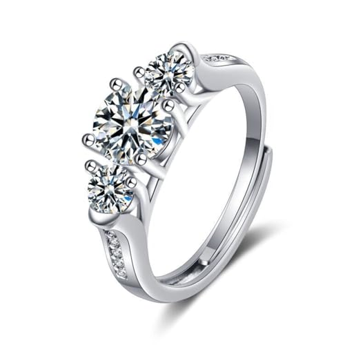 Wycian Ring mit Gravur Beste Freunde Silberne Ringe Set 18 Karat Weißgold Labordiamant mit Zirkonia Größe 65 (20.7) Klassisch für Tante Jahrestag Gravur von Wycian
