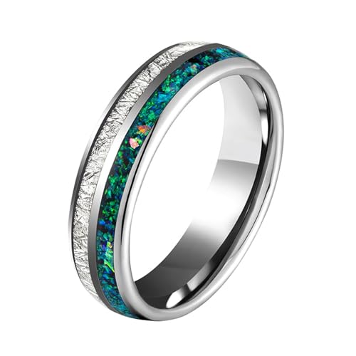 Wycian Ringe Damen Elegant, Tungsten Ring Damen Silber Größe 49 (15.6) Metallfolie 6mm Personalisiert für Mutter Muttertag von Wycian