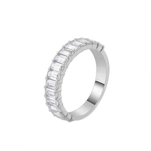 Wycian Ringe Damen Elegant Damen Ringe Weißgold 14 Karat Moissanit Elegant Größe 58 (18.5) Beliebt für Frau Weihnachten Gravur von Wycian
