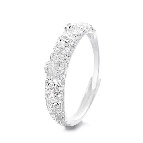 Wycian Ringe Frauen Modeschmuck Ring Personalisiert Silber 925 Sterlingsilber Kürbismuster Vintage Verstellbar Verstellbar Mode für Damen Schwester Weihnachten von Wycian