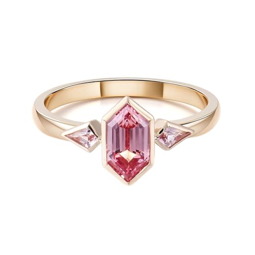 Wycian Ringe Verlobung Ringe 18K Gold Hergestellter Saphir Einzigartig Größe 58 (18.5) Beliebt für Lesben Geburtstag Gravur von Wycian