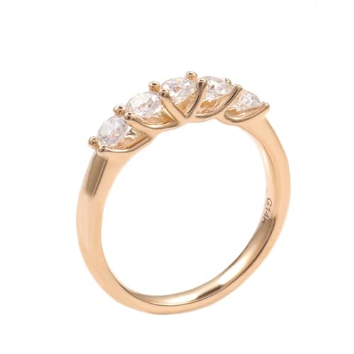 Wycian Schmuck Damen Ringe Ring 18K Gold Moissanit Einfach Größe 53 (16.9) Beliebt für Lesben Jahrestag Personalisiert von Wycian