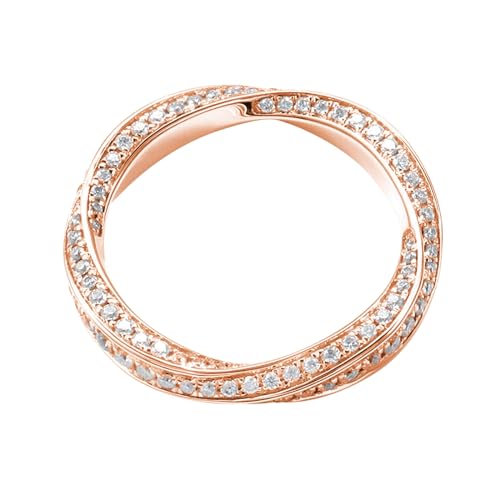 Wycian Schmuck Damen Ringe Vintage, Fingerring 62 14 Karat Roségold Moissanit Rundschliff D Farbe Gravur Für Abschluss Freundschaftsring Mit Gravur von Wycian