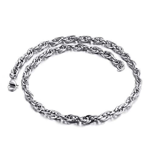 Wycian Silber Kette Herren, Halskette Herren 55cm Edelstahl Einfache Kette Breit 5mm Ketten Halskette für Jubiläums Geburtstag Wycian Silber Kette Herren, Halskette Herren 55cm Edelstahl Einfache Kette Breit 5mm Ketten Halskette für Jubiläums Geburtstag von Wycian