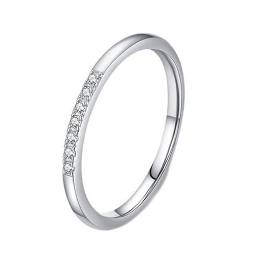 Wycian Trauringe Vintage Moissanite Ring Ehering Weißgold 9K Au375 Runde Form Moissanit Größe 58 (18.5) Vorsteckring für Damen Elegant Schmuck Geschenk von Wycian