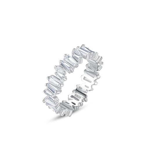 Wycian Verlobungsring Damen 54 Ring mit Stein 925er Sterlingsilber 5mm Unregelmäßiger Zirkonring für Neujahr von Wycian