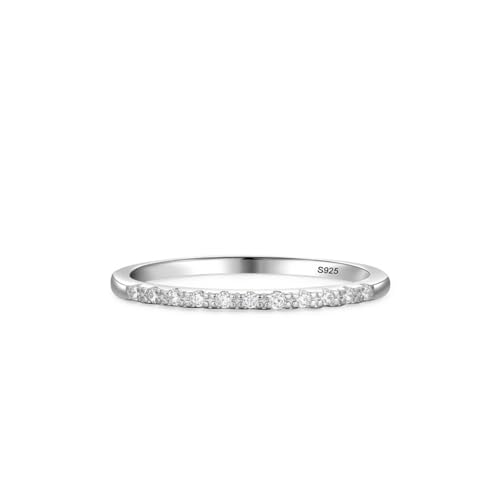 Wycian Verlobungsring Damen 54 Ring mit Steinen 925er Sterlingsilber 1.3mm Ewigkeit für Muttertag von Wycian