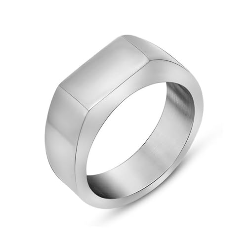 Wycian Verlobungsring Damen Infinity, Eternity Ring Silber Edelstahl Größe 49 (15.6) Einfach Poliert, Rechteckig, 6,6 mm Anpassbar für Frau Muttertag von Wycian