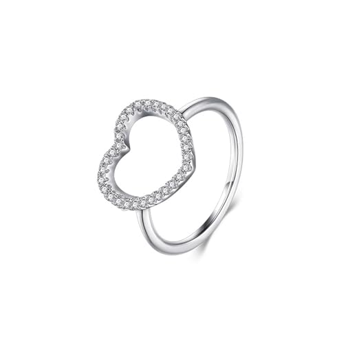 Wycian Verlobungsring Damen Ring Moissanite Weißgold 9K Au375 Runde Form Moissanit Größe 53 (16.9) Vorsteckring Einfach Schmuck Geschenk von Wycian