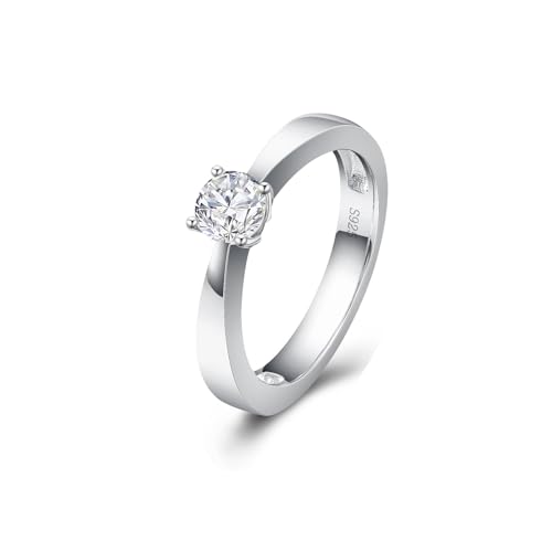 Wycian Verlobungsring Damen Unendlich Ring 50 9K Weißgold Moissanit Größe 50 (15.9) Beliebt für Mutter Weihnachten Personalisiert von Wycian