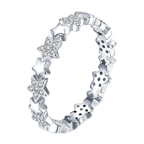 Wycian Verlobungsring Damen Vintage Eheringe In Weißgold 14 Karat Au585 Runde Form Moissanit Größe 49 (15.6) Vorsteckring für Mutter Einfach Schmuck von Wycian