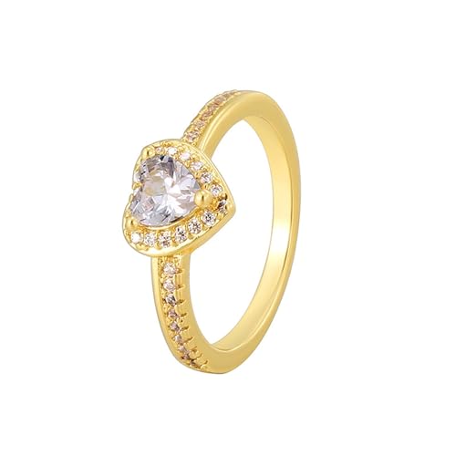 Wycian Verlobungsring Frauen Gold Ringe Frauen 18K Au750 Moissanit Herz Größe 60 (19.1) Klassisch für Frau Weihnachten Personalisierbar von Wycian