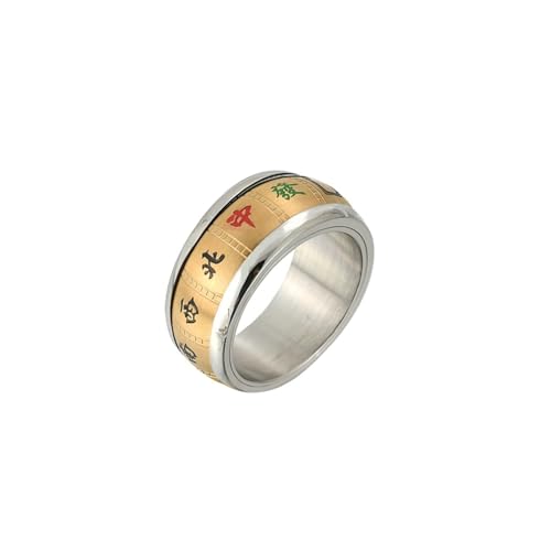 Wycian Verlobungsring Queen, Ringe Damen Titan Größe 67 (21.3) 9mm Mahjong-Ring Personalisiert für Mutter Vatertag von Wycian