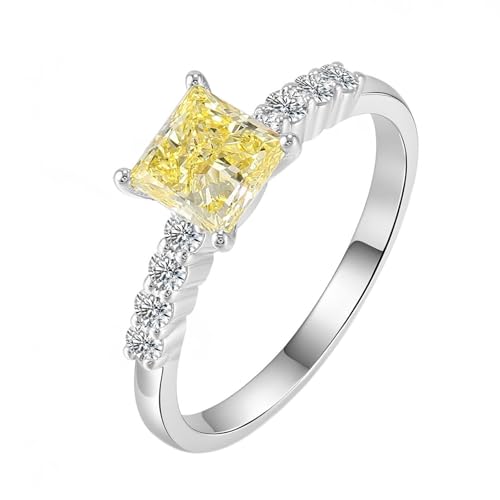 Wycian Verlobungsring Queen Eheringe Weissgold Damen 9K Hergestellter Diamant Elegant Größe 57 (18.1) Beliebt für Mutter Weihnachten Personalisierbar von Wycian