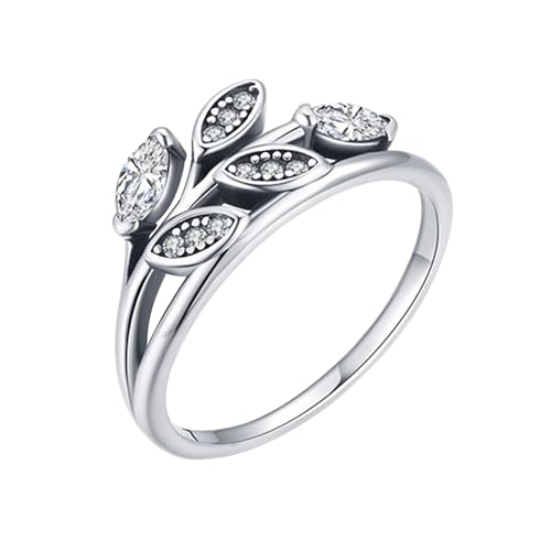 Wycian Verlobungsring Queen Ring Moissanite Weißgold 14 Karat Au585 Runde Form Moissanit Größe 60 (19.1) Vorsteckring für Frau Beliebt Schmuck Geschenk von Wycian