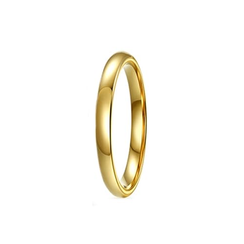 Wycian Verlobungsring Vintage, Tungsten Ring Damen Gold Größe 72 (22.9) Einfach Poliert 2mm Personalisiert für Mutter Valentinstag von Wycian