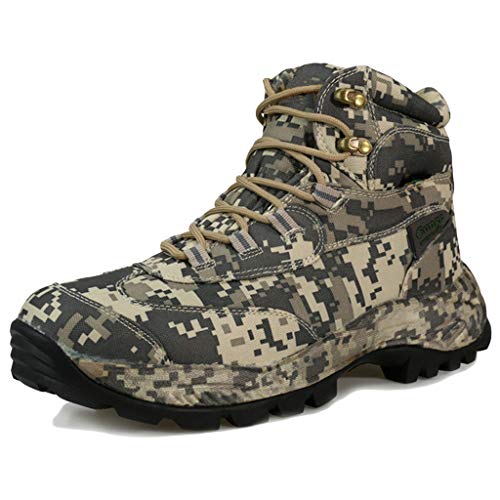 Herren Militär Kampfstiefel Winter Outdoor Army Fan Schuhe Taktische Stiefel Wüstenschuhe Schnüren Outdoor Sport Wanderschuh,Khaki-45 von Wygwlg