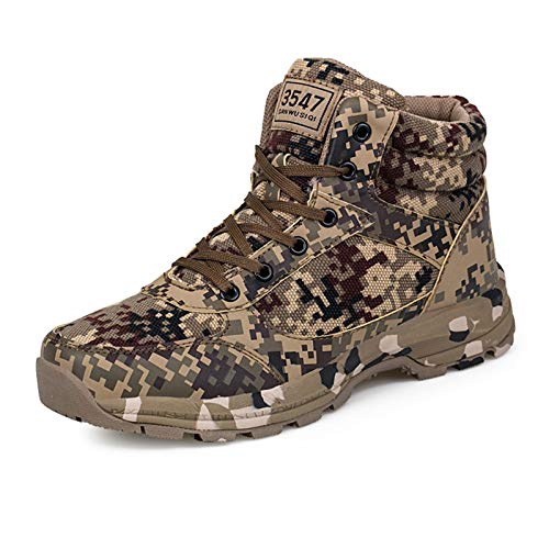 Winter Schneeschuhe Männer Tarnung Warme Baumwolle Armee Schuhe Oxfords Wanderschuhe Knöchel Turnschuhe,45 von Wygwlg
