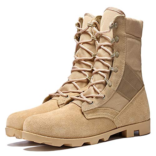 Wygwlg Herren Military Tactical Combat Boots Army Desert Atmungsaktive Schuhe Special Forces Boot Police Patrol Knöchelschuhe,Sand color-39 von Wygwlg