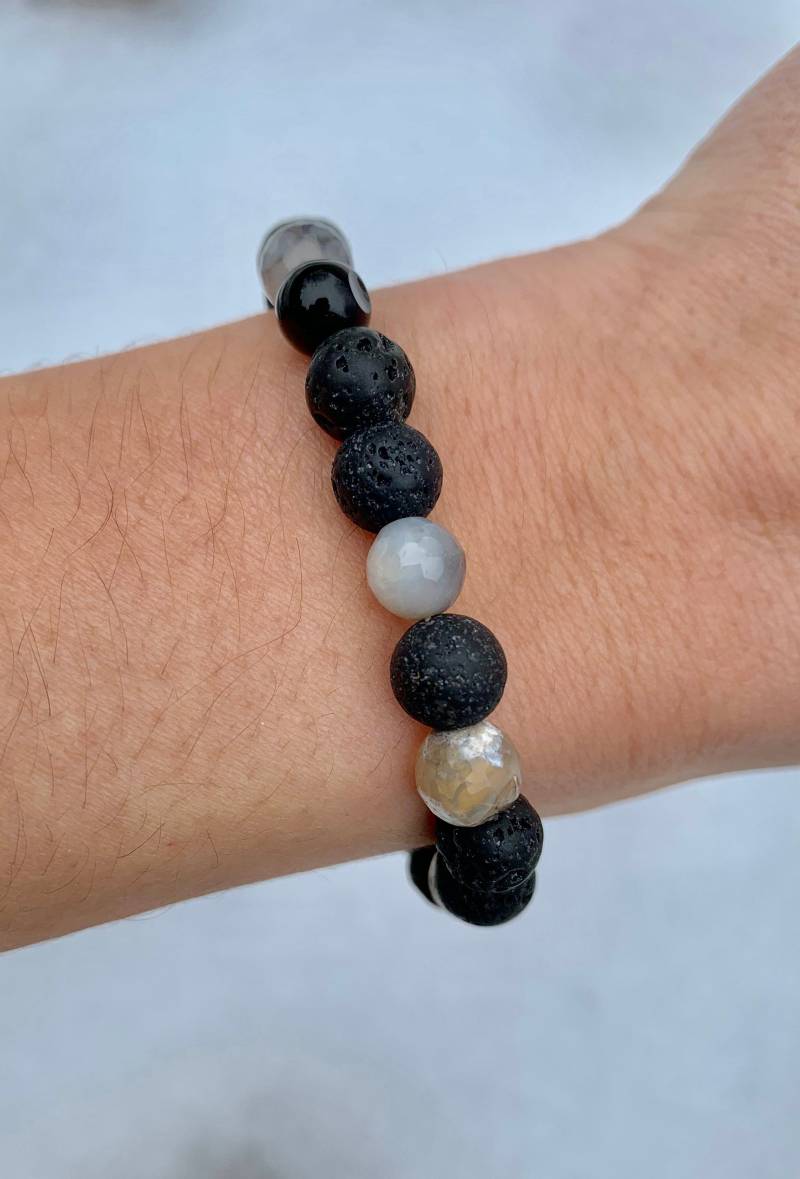 Handgemachte Edelstein Armband - Perlenarmband Unisex Armband-Natürliche Steine Stapeln von WyloHandmadeDesigns