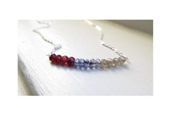 Granat Halskette Lila Quarz Labradorit Januar Geburtsstein Einzigartig von WynnDesign