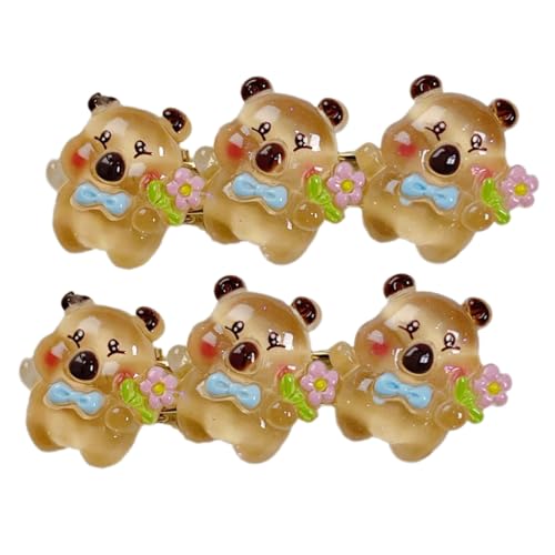 1Pair Cartoon Harze Haarclip Schöne Tiermuster Haare Barrettes Kinder Haarnadel Für Alltägliche Outfits Harze Haare Clip von Wynrzyj