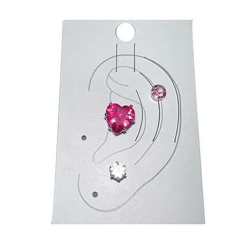 3pcs Color Love Heart Bolder Ohrringe Magnetklamm von Wynrzyj